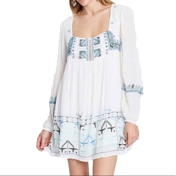 Free People Tops - FREE PEOPLE RHIANNON embroidered mini dress XS